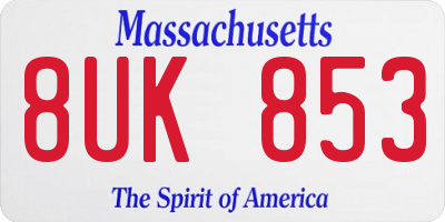 MA license plate 8UK853