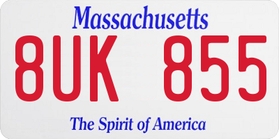 MA license plate 8UK855