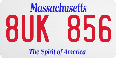 MA license plate 8UK856