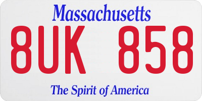 MA license plate 8UK858