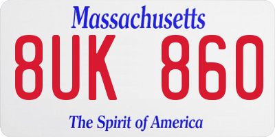 MA license plate 8UK860