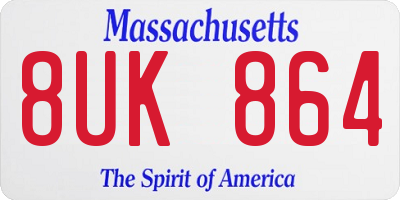 MA license plate 8UK864