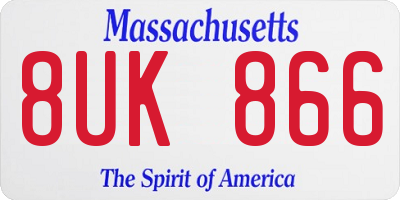 MA license plate 8UK866