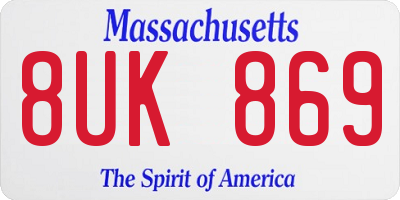 MA license plate 8UK869
