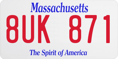 MA license plate 8UK871
