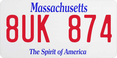 MA license plate 8UK874