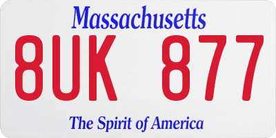 MA license plate 8UK877