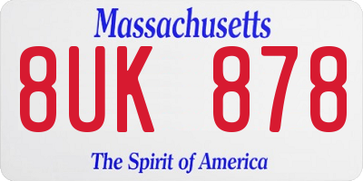 MA license plate 8UK878
