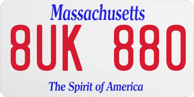 MA license plate 8UK880