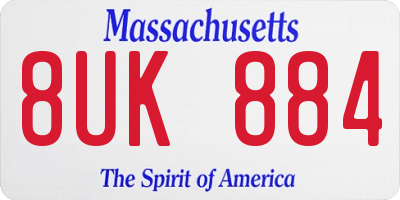 MA license plate 8UK884