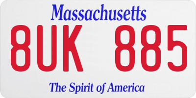 MA license plate 8UK885