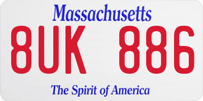 MA license plate 8UK886