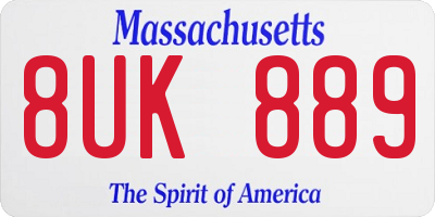 MA license plate 8UK889