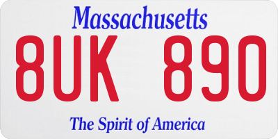 MA license plate 8UK890
