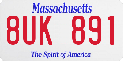 MA license plate 8UK891