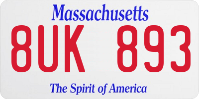 MA license plate 8UK893