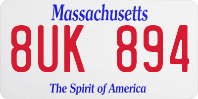 MA license plate 8UK894