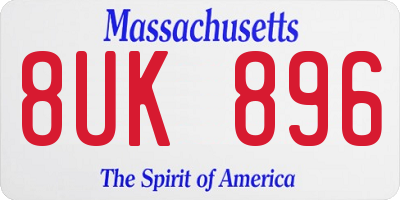 MA license plate 8UK896