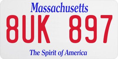 MA license plate 8UK897