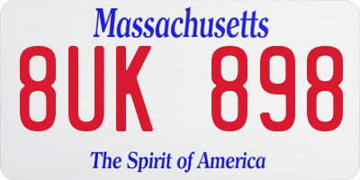 MA license plate 8UK898