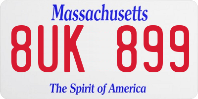 MA license plate 8UK899