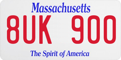 MA license plate 8UK900