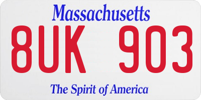 MA license plate 8UK903