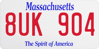 MA license plate 8UK904