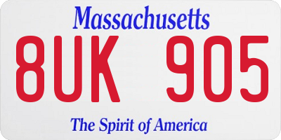MA license plate 8UK905