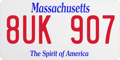 MA license plate 8UK907