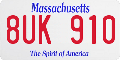 MA license plate 8UK910