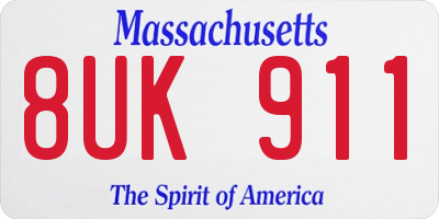 MA license plate 8UK911