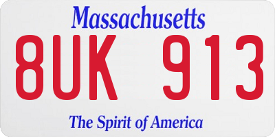 MA license plate 8UK913