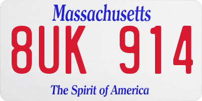 MA license plate 8UK914