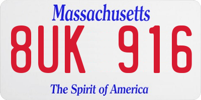 MA license plate 8UK916