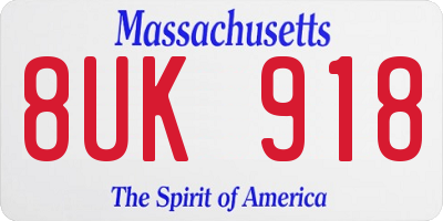 MA license plate 8UK918