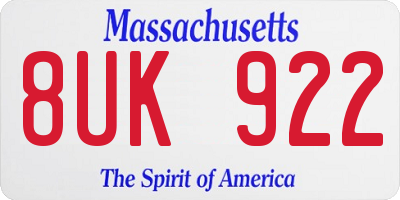 MA license plate 8UK922
