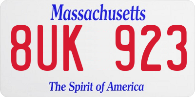 MA license plate 8UK923