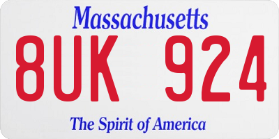 MA license plate 8UK924