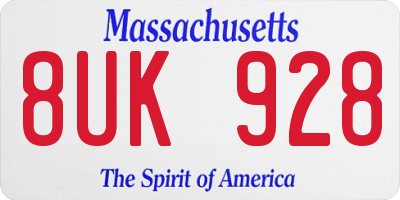 MA license plate 8UK928