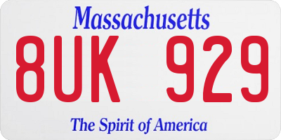 MA license plate 8UK929