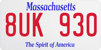 MA license plate 8UK930