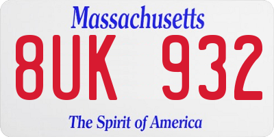 MA license plate 8UK932