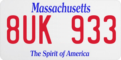 MA license plate 8UK933