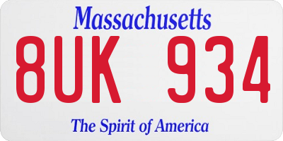 MA license plate 8UK934
