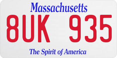 MA license plate 8UK935