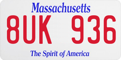 MA license plate 8UK936
