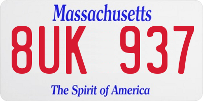 MA license plate 8UK937