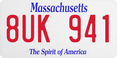 MA license plate 8UK941