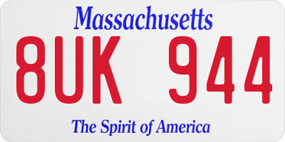 MA license plate 8UK944